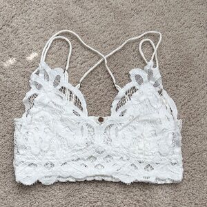 Free People White Crochet Lace Bralette